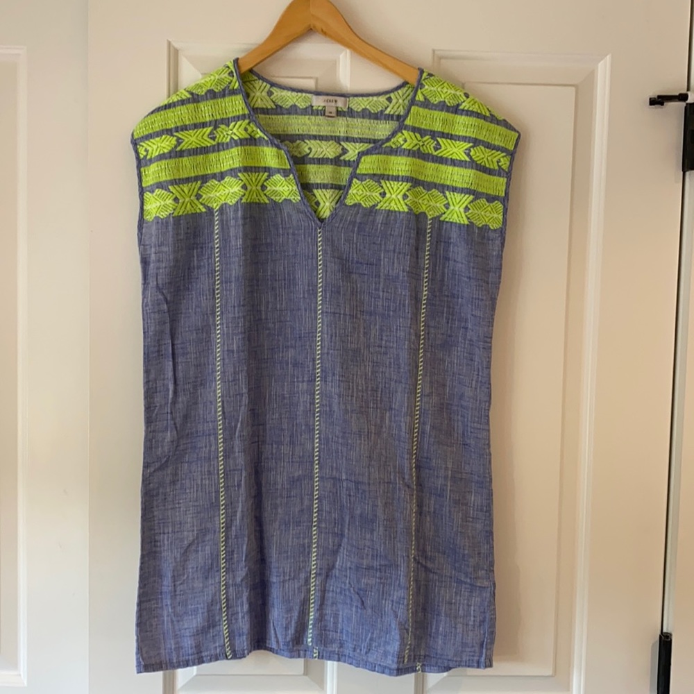 j. crew linen tunic dress